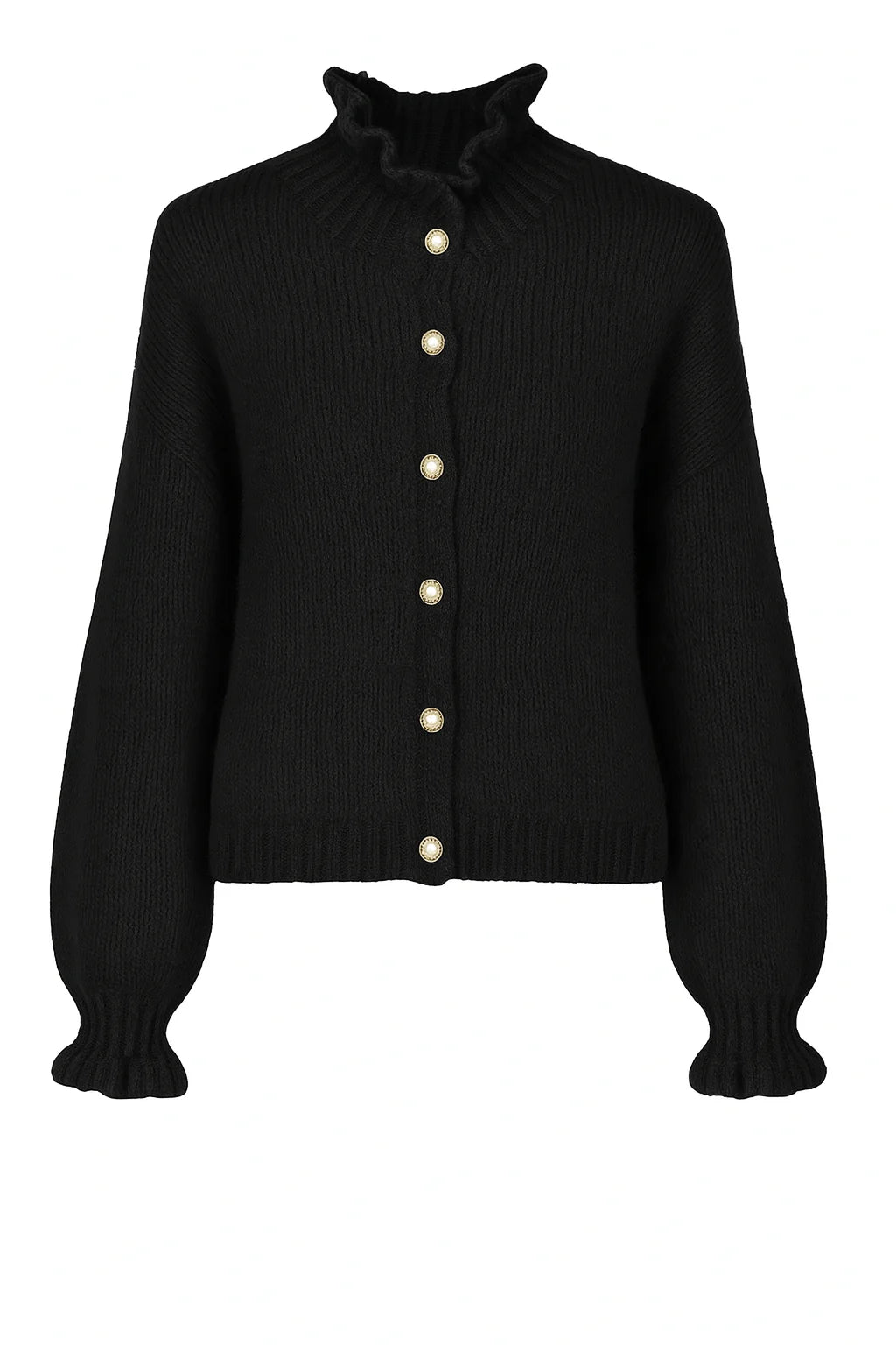 EMELY – Weicher Strick-Cardigan mit Rüschen